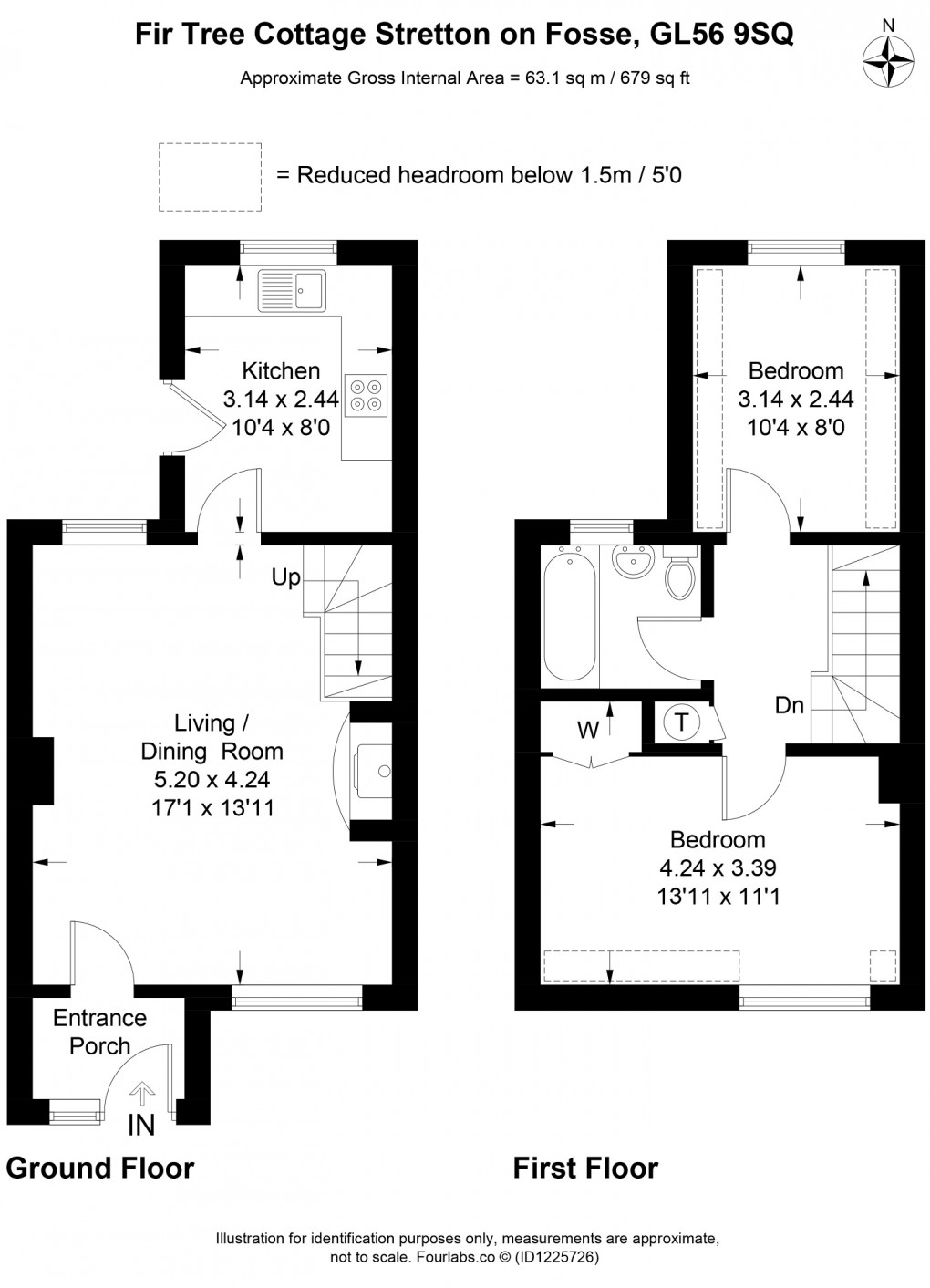 Floorplan for The Green, Stretton On Fosse, Moreton-in-Marsh, Gloucestershire. GL56 9SQ