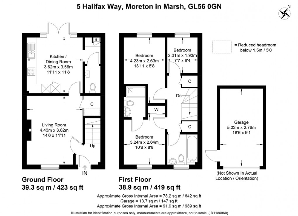 Floorplan for Halifax Way, Moreton-in-Marsh, Gloucestershire. GL56 0GN