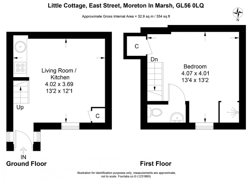 Floorplan for East Street, Moreton-in-Marsh, Gloucestershire. GL56 0LQ