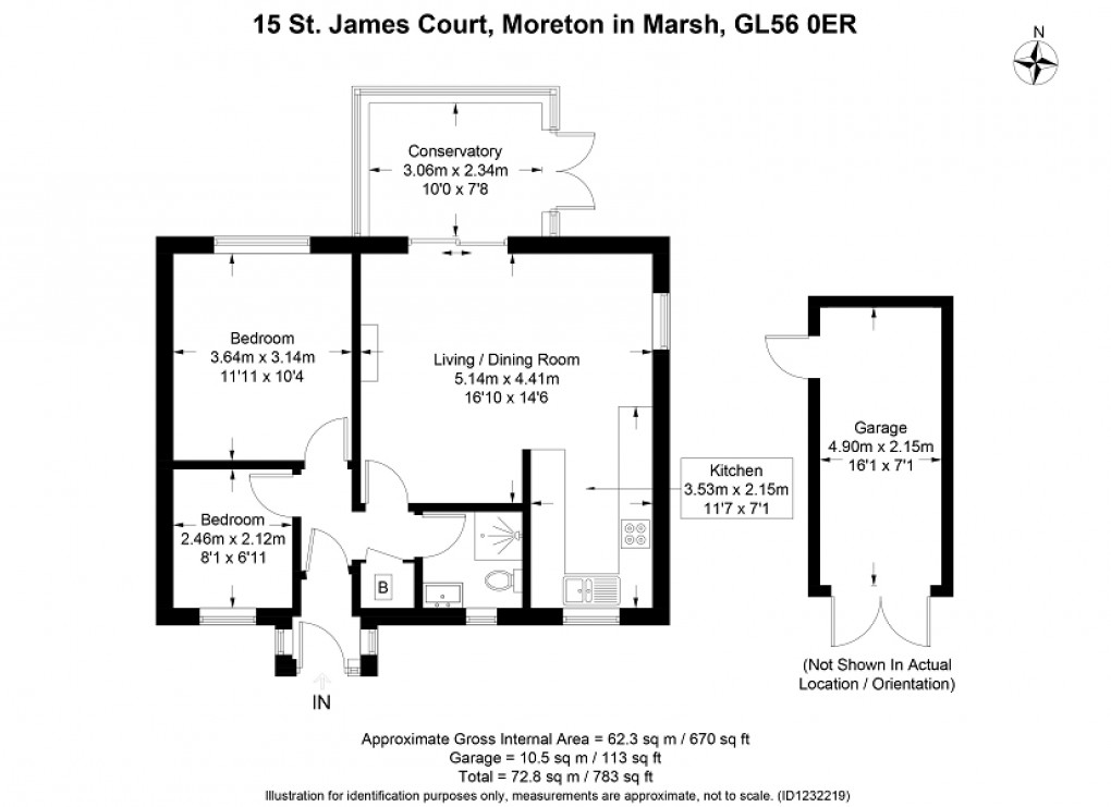 Floorplan for St. James Court, Moreton-in-Marsh, Gloucestershire. GL56 0ER