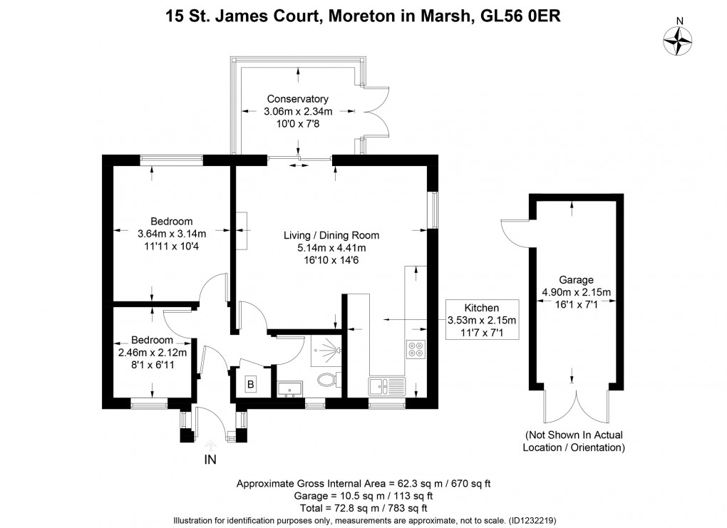 Floorplan for St. James Court, Moreton-in-Marsh, Gloucestershire. GL56 0ER