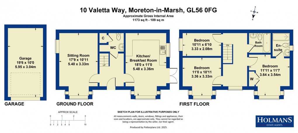 Floorplan for Valetta Way, Moreton-in-Marsh, Gloucestershire. GL56 0FG