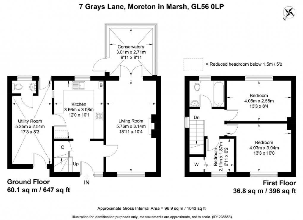 Floorplan for Grays Lane, Moreton-in-Marsh, Gloucestershire. GL56 0LP
