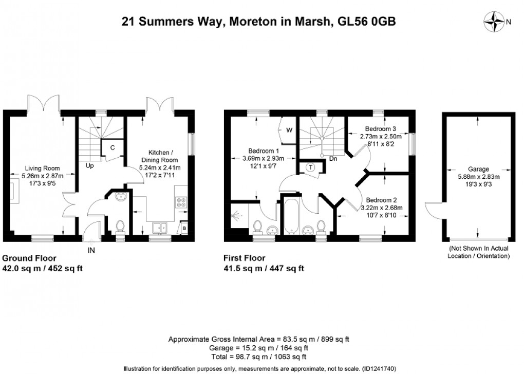 Floorplan for Summers Way, Moreton-in-Marsh, Gloucestershire. GL56 0GB