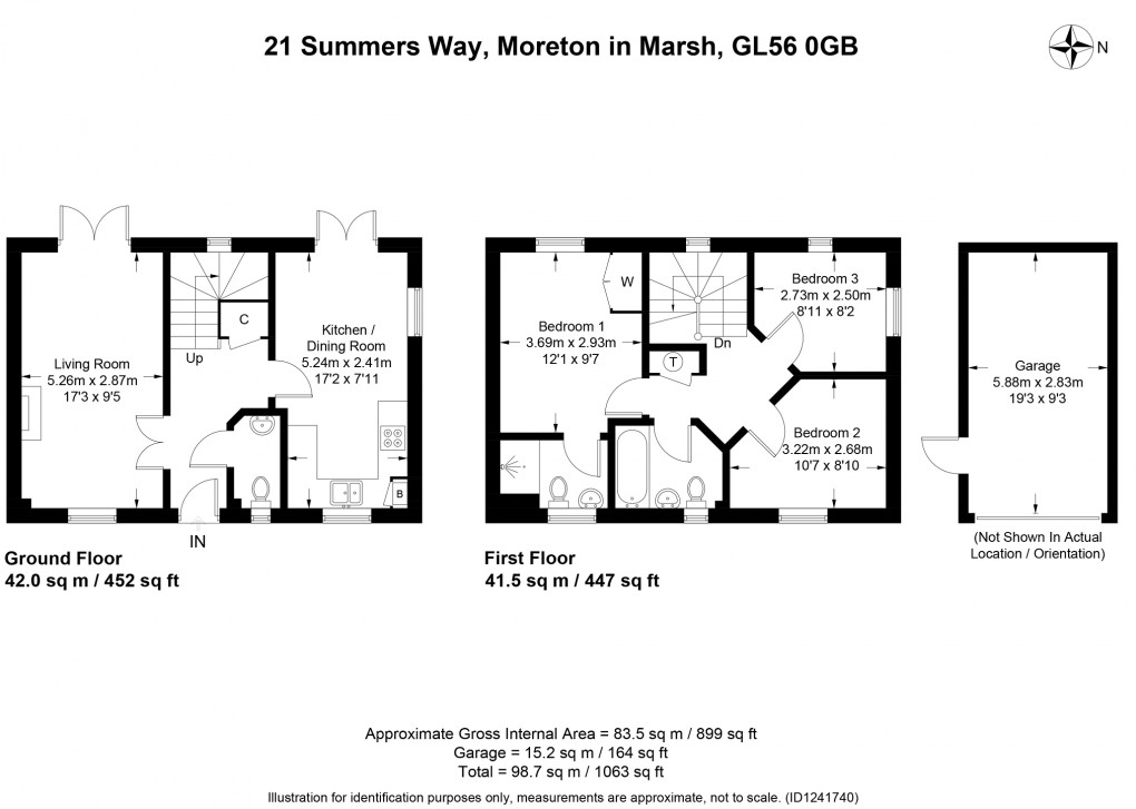 Floorplan for Summers Way, Moreton-in-Marsh, Gloucestershire. GL56 0GB