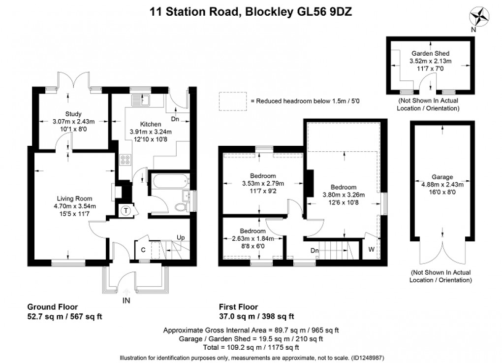 Floorplan for Station Road, Blockley, Moreton-in-Marsh, Gloucestershire. GL56 9DZ