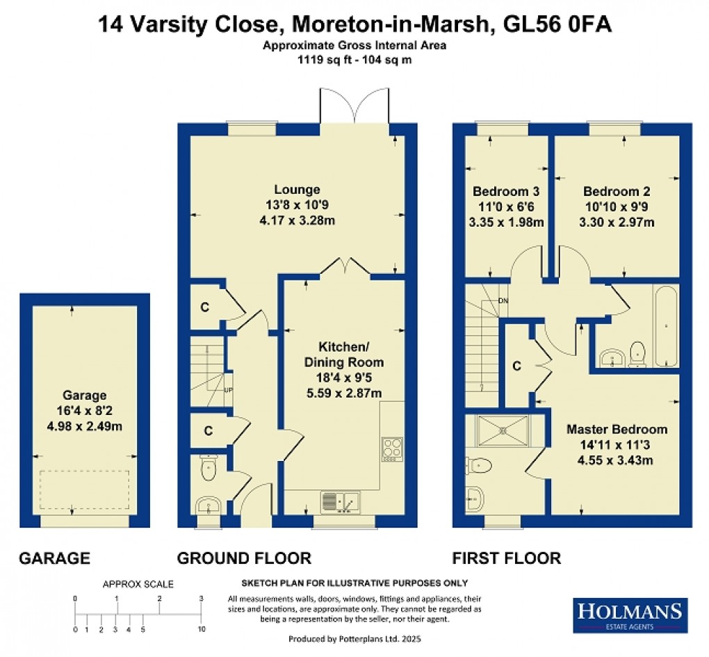 Floorplan for Varsity Close, Moreton-in-Marsh. GL56 0FA