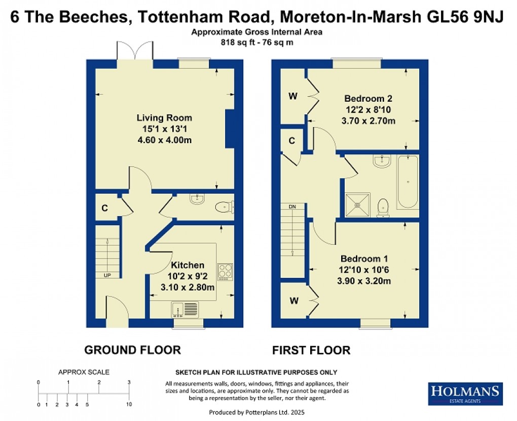 Floorplan for The Beeches, Todenham Road, Moreton-in-Marsh, Gloucestershire. GL56 9NJ
