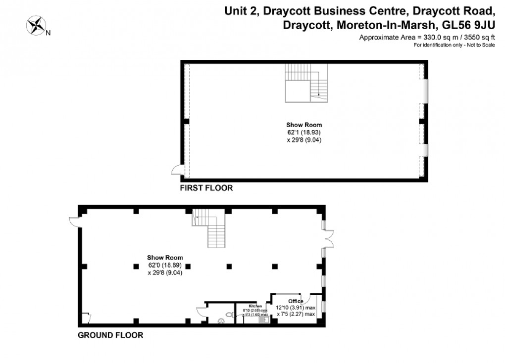 Floorplan for Draycott Industrial Estate, Draycott, Moreton-in-Marsh, Gloucestershire. GL56 9JY