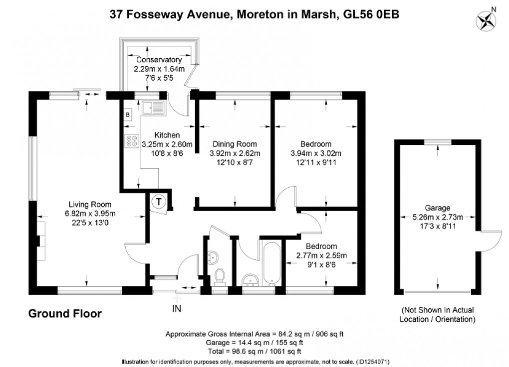 Floorplan for Fosseway Avenue, Moreton-in-Marsh, Gloucestershire. GL56 0EB