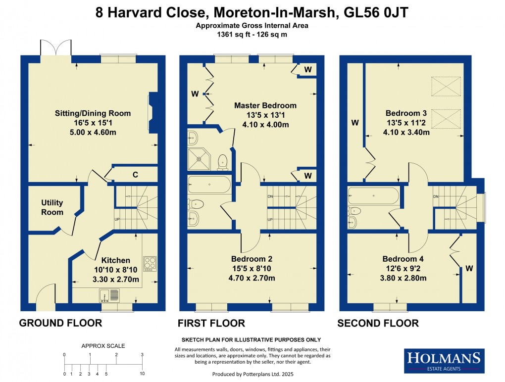 Floorplan for Harvard Close, Moreton-in-Marsh, Gloucestershire. GL56 0JT