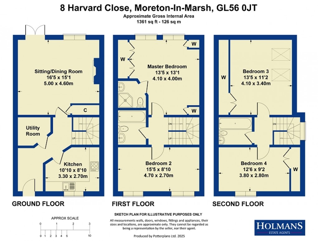 Floorplan for Harvard Close, Moreton-in-Marsh, Gloucestershire. GL56 0JT