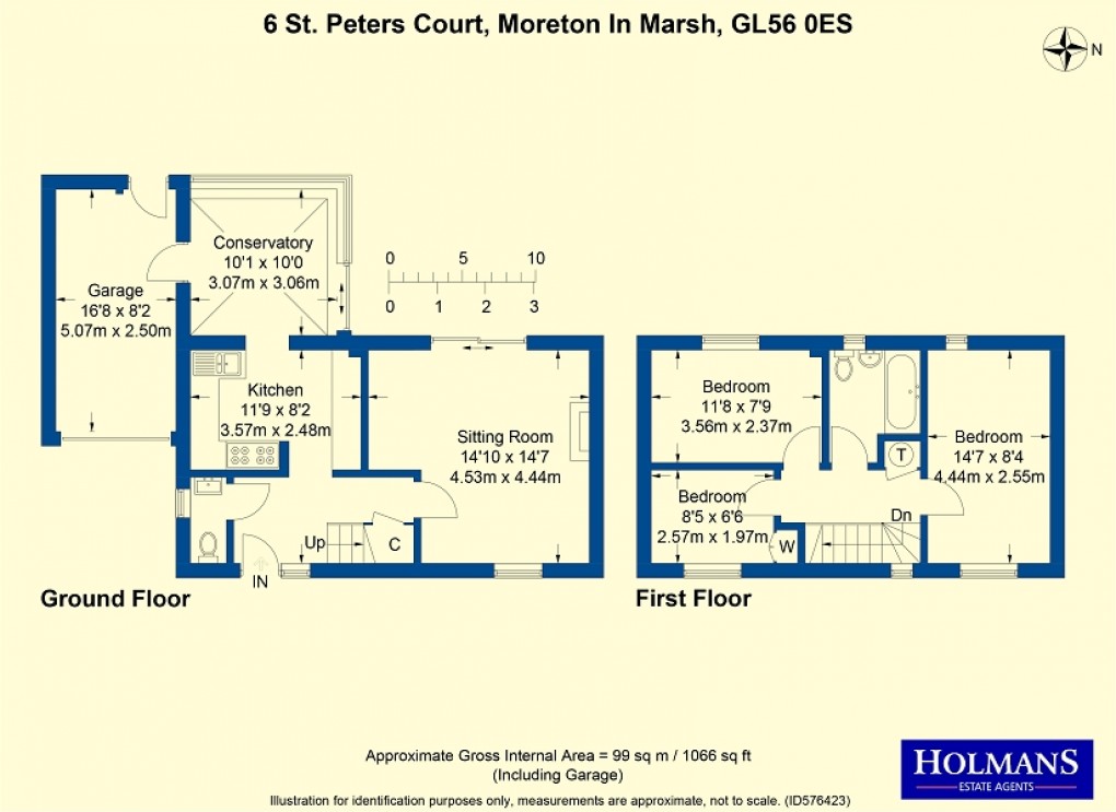 Floorplan for St. Peters Court, Moreton-in-Marsh, Gloucestershire. GL56 0ES