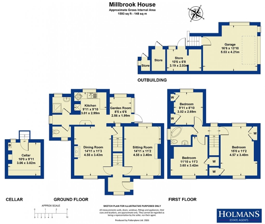 Floorplan for High Street, Blockley, Moreton-in-Marsh, Gloucestershire. GL56 9HE