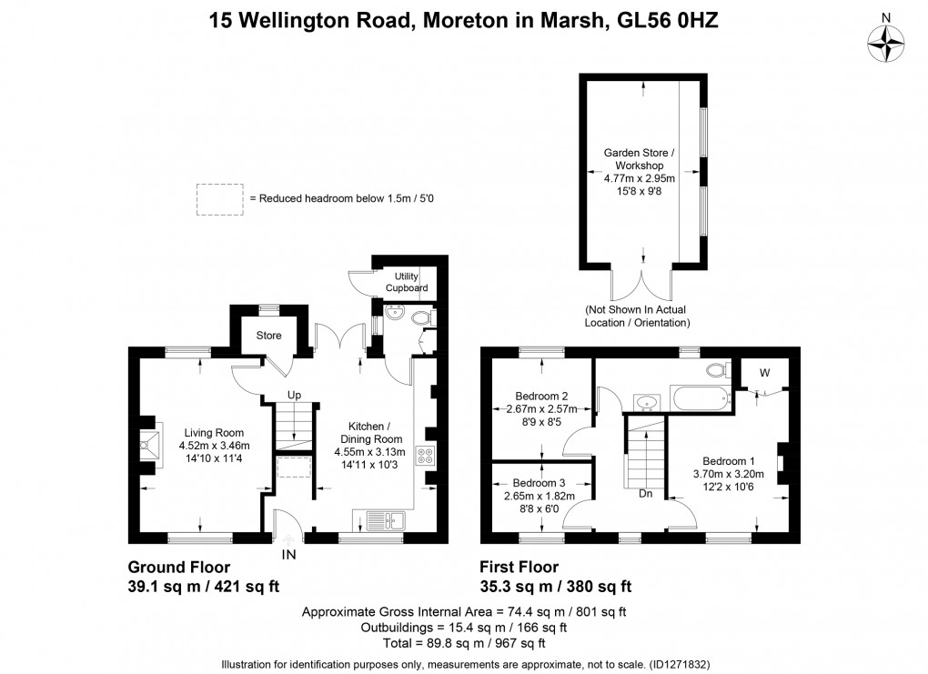 Floorplan for Wellington Road, Moreton-in-Marsh, Gloucestershire. GL56 0HZ