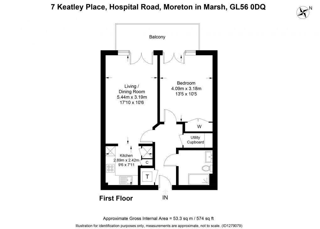 Floorplan for Hospital Road, Moreton-in-Marsh. GL56 0DQ