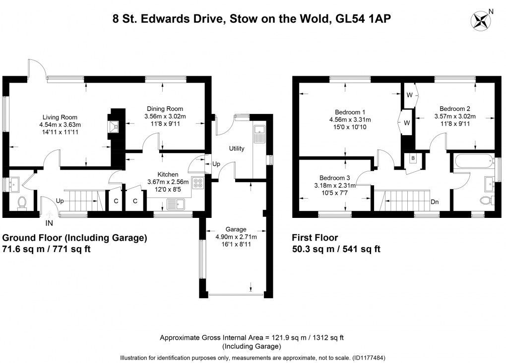 Floorplan for St. Edwards Road, Stow On The Wold, Cheltenham, Gloucestershire. GL54 1AP