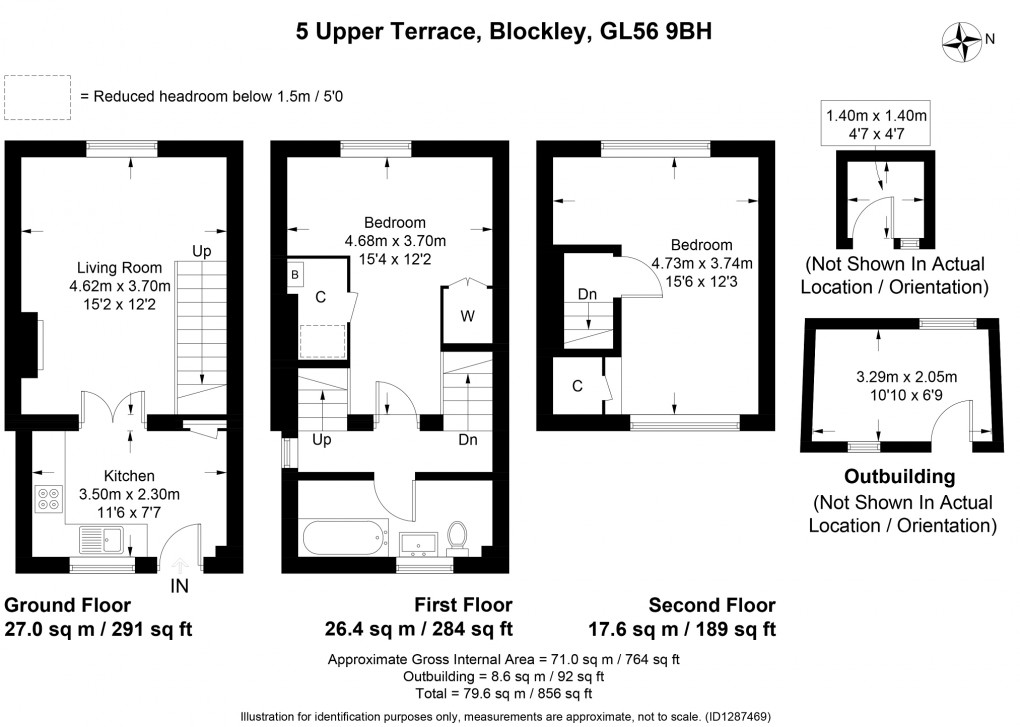 Floorplan for Upper Terrace, Greenway Road, Blockley, Moreton-in-Marsh, Gloucestershire. GL56 9BH