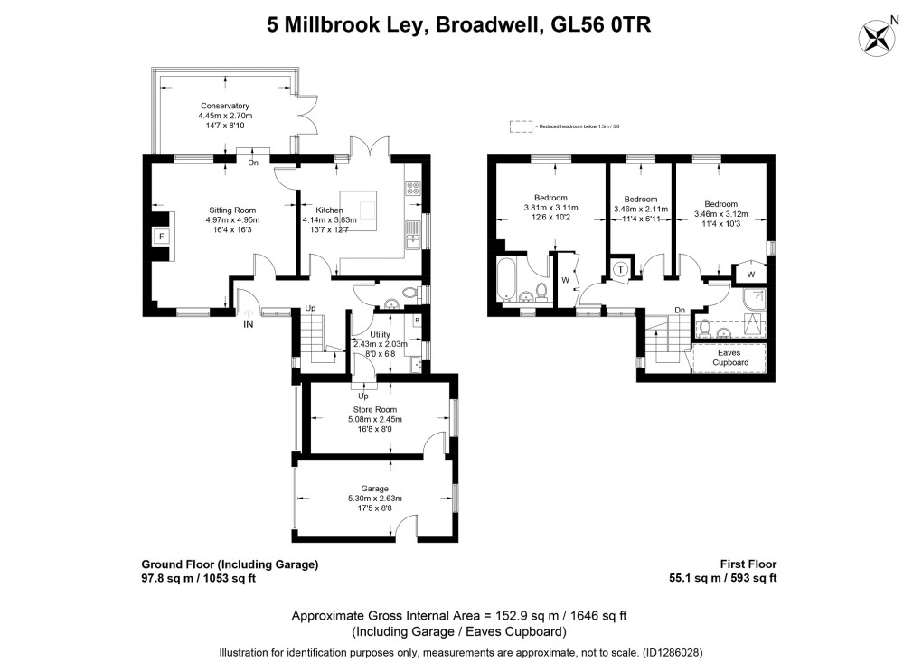 Floorplan for Millbrook Ley, Broadwell, Moreton-in-Marsh, Gloucestershire. GL56 0TR