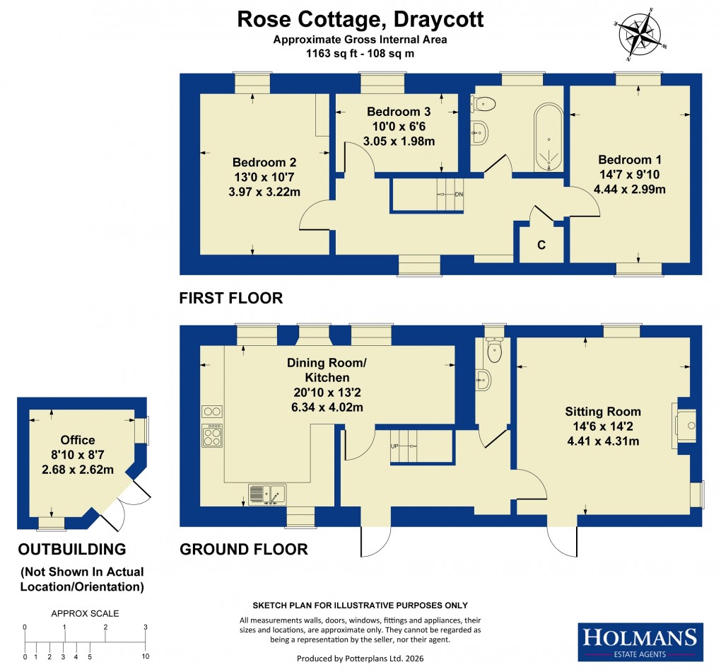 Floorplan for Draycott, Moreton-in-Marsh, Gloucestershire. GL56 9LB