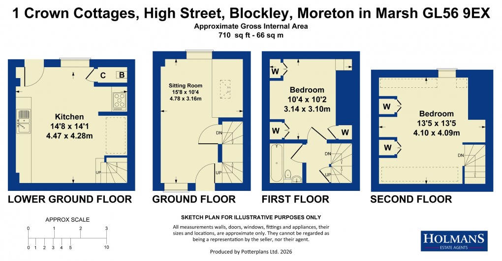 Floorplan for High Street, Blockley, Moreton-in-Marsh, Gloucestershire. GL56 9EX