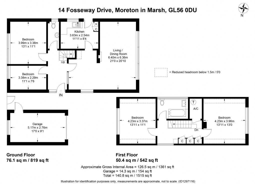 Floorplan for Fosseway Drive, Moreton-in-Marsh, Gloucestershire. GL56 0DU