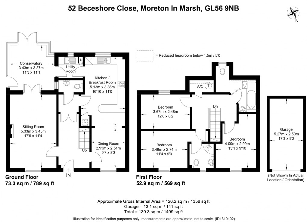 Floorplan for Beceshore Close, Moreton-in-Marsh, Gloucestershire. GL56 9NB